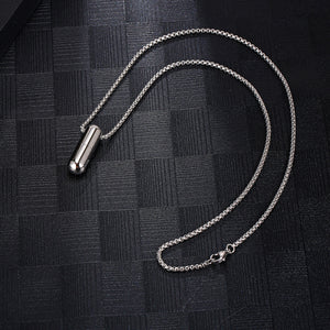 Stainless Steel Capsule Trend Pendant Necklace