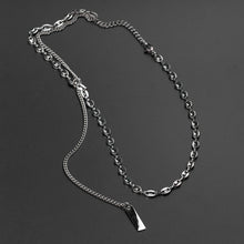 Load image into Gallery viewer, Stainless Steel Pig Nose Chain Tassel Square Trend Pendant Necklace