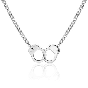 Stainless Steel Detachable Handcuffs for Men and Women's Pendant Necklace