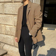 Load image into Gallery viewer, MYQ autumn new Korean version of youth plaid small suit trend handsome leisure suit men&#39;s coat top