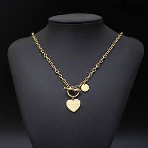 Stainless Steel OT Buckle Round Brand Love Trend Necklace