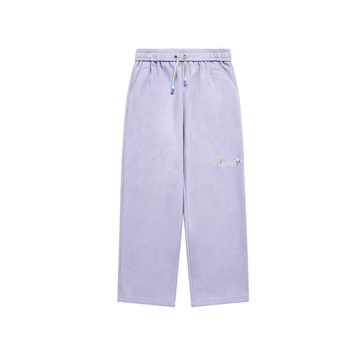 INF men's |320g wooled embroidery broad leg pants spring summer high street rainbow drawstring loose men's pants