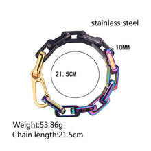 Load image into Gallery viewer, Stainless Steel European and American  Coarse Chain Quenched Color Bracelet