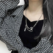 Load image into Gallery viewer, Stainless Steel Bead Cross Splicing Trend Necklace