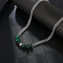 Load image into Gallery viewer, Stainless Steel Green Bead Splicing Minimalism Fashion Necklace