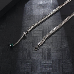 Stainless Steel Green Bead Splicing Minimalism Fashion Necklace