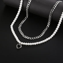 Load image into Gallery viewer, Stainless Steel Love Aritificial Pearls Fashion Necklace