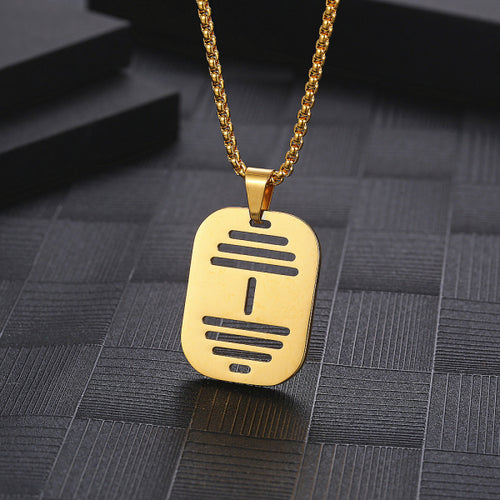 Stainless Steel Hollow Dumbbell Minimalism Pendant Necklace
