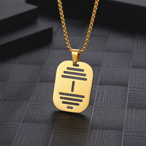 Stainless Steel Hollow Dumbbell Minimalism Pendant Necklace