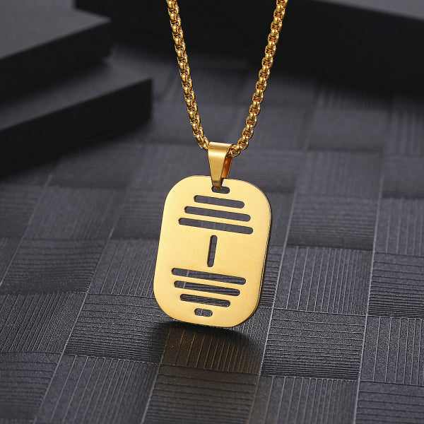 Stainless Steel Hollow Dumbbell Minimalism Pendant Necklace