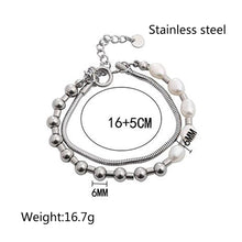 Load image into Gallery viewer, Stainless Steel Irregular Pearls Trend Fashion Bracelet