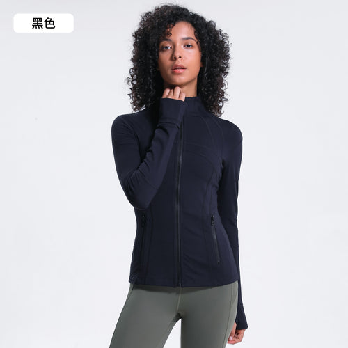 Autumn and winter new yoga sports jacket women stretch zipper running fitness yoga long sleeve top jacket Z18031