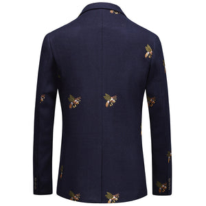 Bee embroidery Korean suit top