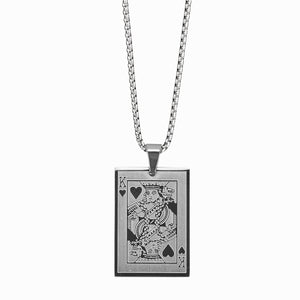 Creative Design Poker Heart K Stainless Steel Pendant Necklace