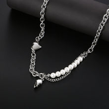 Load image into Gallery viewer, Stainless Steel Love Artificial Pearls Fashion Necklace