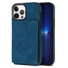 Load image into Gallery viewer, Suitable for iPhone14Pro flip card mobile phone protection case Apple 13 solid color skin up and down open phone case
