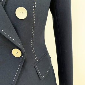 Top quality goods 2021 new women's suit beaded trim open line decoration double breasted wide slim leisure small suit