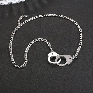 Stainless Steel Detachable Handcuffs for Men and Women's Pendant Necklace