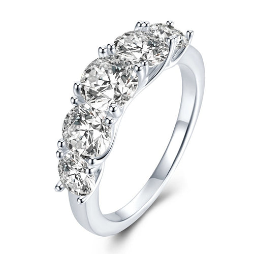 Jewelry new 925 silver simple five star light high carbon diamond ring female simulation big diamond ring
