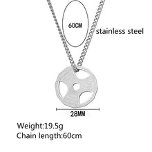 Load image into Gallery viewer, Stainless Steel Fitness Exercise Dumbbell Trend Pendant Necklace