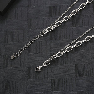 Stainless Steel Irregular Geometry Smiley Face Fashion Pendant Necklace