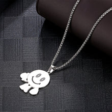 Load image into Gallery viewer, Stainless Steel Cartoon Smiling Face Little Man Pendant Necklace