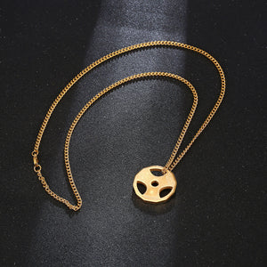 Stainless Steel Fitness Exercise Dumbbell Trend Pendant Necklace