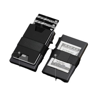 Metal card bag Men's RFID anti-theft brush metal aluminum alloy card bag
