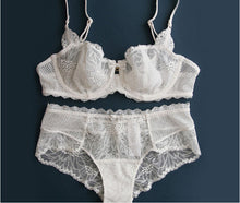 Load image into Gallery viewer, Europe and the United States style ultra-thin women&#39;s underwear without sponge big chest show small transparent bra set fat MM