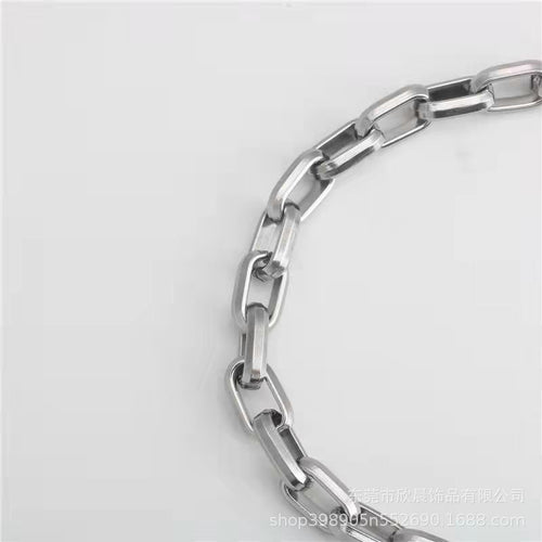 Color-free handmade OT chain necklace Titanium steel men's and women's bracelet Hip Hop square chain