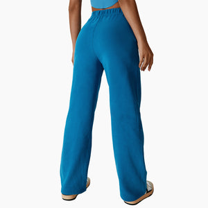 TikTok Flared Leggings waist plus velvet warm loose sports pants straight leg wide leg pants outdoor leisure sports sweatpants female 8188