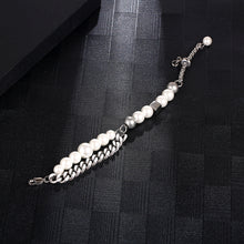 Load image into Gallery viewer, Stainless Steel Double Layered Cuban Pearl Bracelet