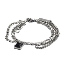 Load image into Gallery viewer, Stainless Steel Black Gem Multi Layered Minimalism Bracelet