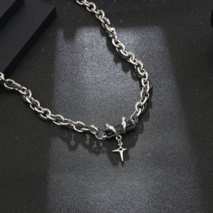 Stainless Steel Geometry Cross Necklace