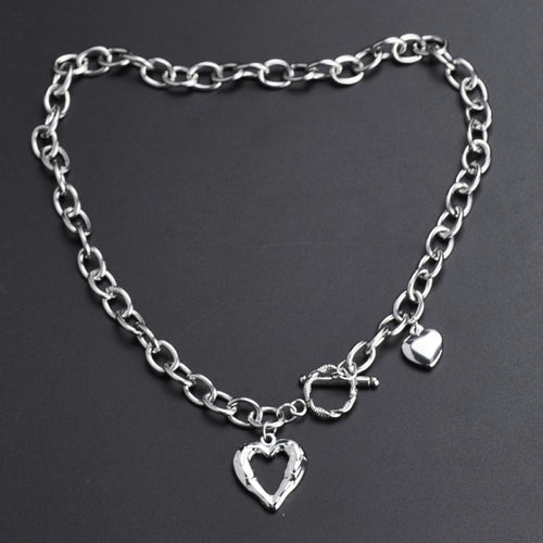 Stainless Steel Hollow Heart INS Minimalist Cold Style Necklace