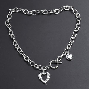 Stainless Steel Hollow Heart INS Minimalist Cold Style Necklace