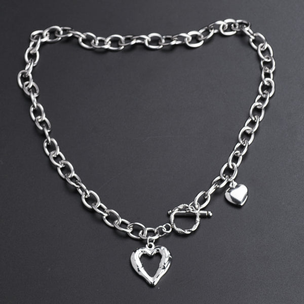 Stainless Steel Hollow Heart INS Minimalist Cold Style Necklace