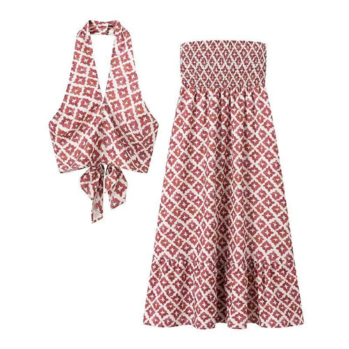 Women's  holiday style halter halter halter all waist waist skirt