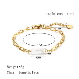 Stainless Steel Natural Stone Trend Bracelet