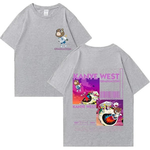 Kanye West Graduation Bear double-sided printed T-shirt for men
