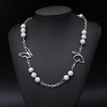 Load image into Gallery viewer, Stainless Steel Butterfly Splicing Reflective Pearls INS Necklace