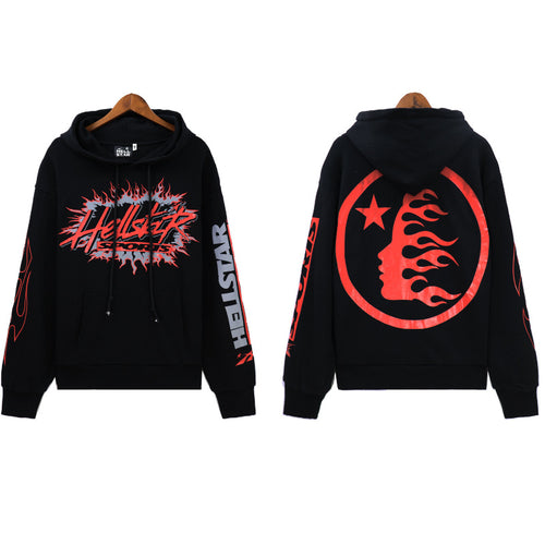 American fashion brand high street niche vintage do old printed letters loose men and women hoodie autumn and winter