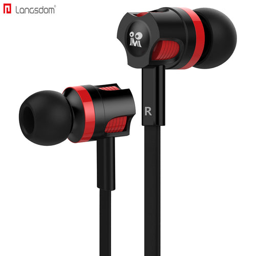 Langston JM26 stereo headphones In-ear noodle wire with microphone control headphones