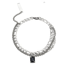 Load image into Gallery viewer, Stainless Steel Black Gem Multi Layered Minimalism Bracelet