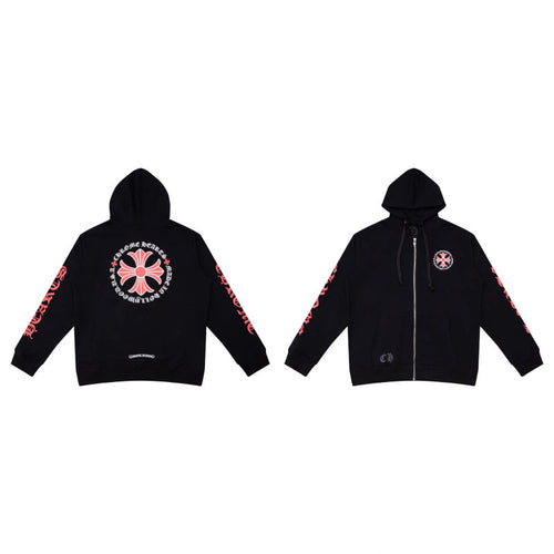 Correct version 24ss fashion brand pure cotton loop men's and women's zipper hoodie