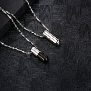 Stainless Steel Capsule Trend Pendant Necklace