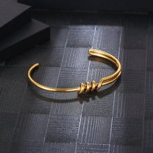 Load image into Gallery viewer, Stainless Steel European and American Fashion Geometric C-shaped Wrapped Knot Bracelet