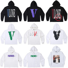 Load image into Gallery viewer, American hoodie male and female couples high street hip hop autumn winter jumper coat big V hoodie fashion brand autumn
