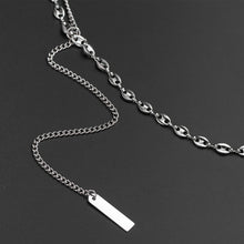 Load image into Gallery viewer, Stainless Steel Pig Nose Chain Tassel Square Trend Pendant Necklace