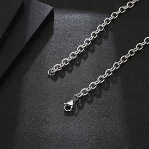 Stainless Steel Black Gemstone Men And Women Minimalism Necklace